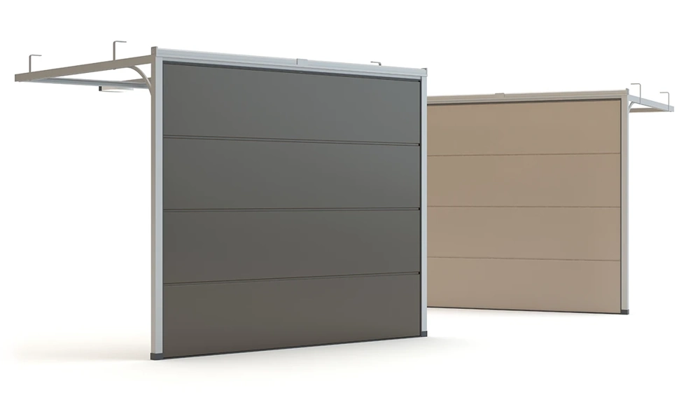 Dwa aluminiowe panele przesuwne Systemy przesuwne aluminium na białym tle